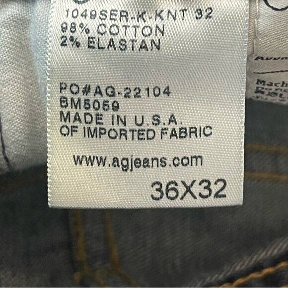 AG Adriano Goldschmied Cotton Mid Rise Straight Leg Hippie Blue Jeans Size 36 - Picture 10 of 13